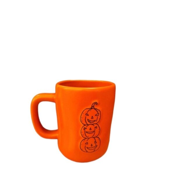 NEW Rae Dunn Beware Halloween Pumpkin Orange Mug - Picture 3 of 3